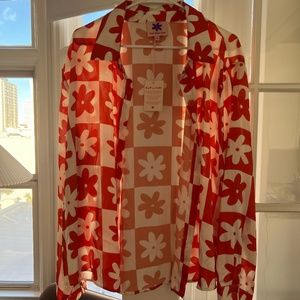 Lisa Says Gah Red & White Checkered Blouse, NWT, Size 2XL!